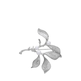 Silberfarbene Bijoux-Brosche, Blume mit Perle
