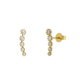 Zilveren goldplated oorknoppen met zirkonia voor dames