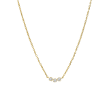 Zilveren goldplated ketting zirkonia