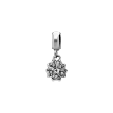 Stainless steel bedel bloem hart met zirkonia
