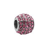 Stainless steel bedel bol roze zirkonia