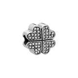 Stainless steel bedel bloem/hart groot met zirkonia