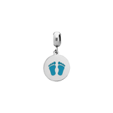 Stainless steel bedel munt voeten blauw