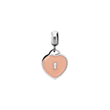 Charm aus Edelstahl Herz mit Schloss