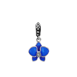 Stainless steel bedel bloem blauw
