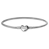 Stainless steel armband slang met hart sluiting