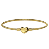 Stainless steel goldplated bedelarmband hart voor dames