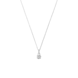 Zilveren ketting met hanger rond zirkonia