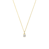 Vergoldete Halskette aus 925er Silber mit einem mit Zirkoniastein besetztem runden Anhänger