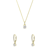 Zilveren goldplated sieradenset met zirkonia voor dames