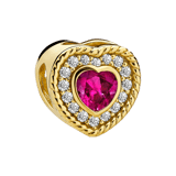 Zilveren goldplated hanger hart met zirkonia voor dames