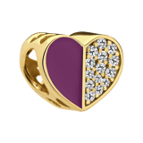 Zilveren goldplated hanger hart met zirkonia en emaille voor dames
