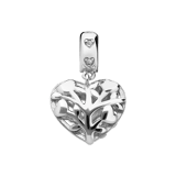 Charm aus 925er Silber, Lebensbaum, in der Form eines Herzens
