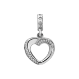 Hängender Charm aus 925er Silber, Herz mit Zirkonia