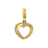 Zilveren goldplated hanger hart met zirkonia voor dames