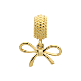 Charm aus 925er, vergoldet, Schleife