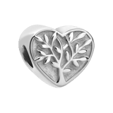 Charm aus 925er Silber, Herz und Lebensbaum