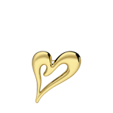 Goldfarbene Bijoux-Brosche mit offenem Herz