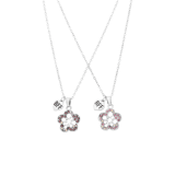 Bijoux zilverkleurige kinderkettingen set met hanger bloem
