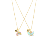 Bijoux goudkleurige kinderkettingen set met hanger set