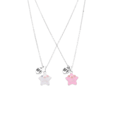 Bijoux zilverkleurige kinderkettingen set met hanger sterren