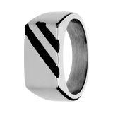 Stainless steel zegelring met zwarte strepen