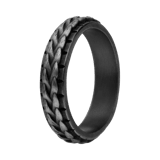 Stainless steel ring schakel met antique finish