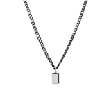 Stainless steel ketting gourmet met plaat zwart