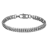 Stainless steel armband met gourmetschakel mat