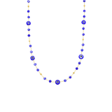 Stainless steel goldplated ketting met hanger boze oog voor dames