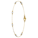Stainless steel goldplated fantasiearmband met marmer voor dames