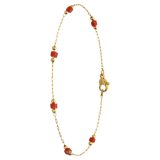 Stainless steel goldplated fantasiearmband met oranje stenen voor dames