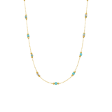 Stainless steel goldplated ketting met hanger met natuursteen voor dames