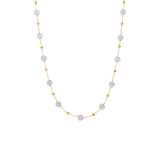 Stainless steel goldplated kralenketting voor dames