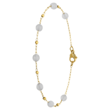 Stainless steel goldplated kralenarmband voor dames