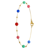 Armband aus Edelstahl, vergoldet, mit Glasperlen, mehrfarbig