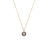 Stainless steel goldplated ketting met hanger bloem met zirkonia voor dames
