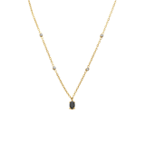 Stainless steel goldplated ketting met hanger met zirkonia voor dames