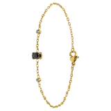 Stainless steel goldplated fantasiearmband met zirkonia voor dames