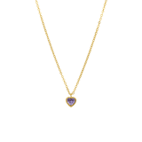 Stainless steel goldplated ketting met hanger hart met zirkonia voor dames