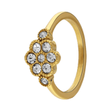 Stainless steel goldplated ring met zirkonia voor dames