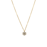 Stainless steel goldplated ketting met hanger bloem met zirkonia voor dames
