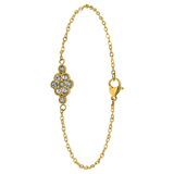 Stainless steel goldplated fantasiearmband bloem met zirkonia voor dames