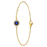 Stainless steel goldplated armband vintage blauw