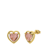 Stainless steel goldplated oorknoppen hart voor dames
