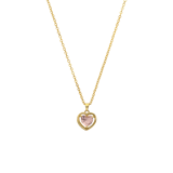 Stainless steel goldplated ketting met hanger hart met zirkonia voor dames