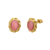 Stainless steel goldplated oorknoppen bloem voor dames