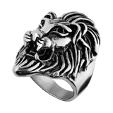 Ring aus Edelstahl mit Löwe