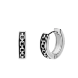 Stainless steel oorringen bewerkt voor heren