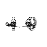 Ohrringe aus Edelstahl mit Totenkopf und Rose